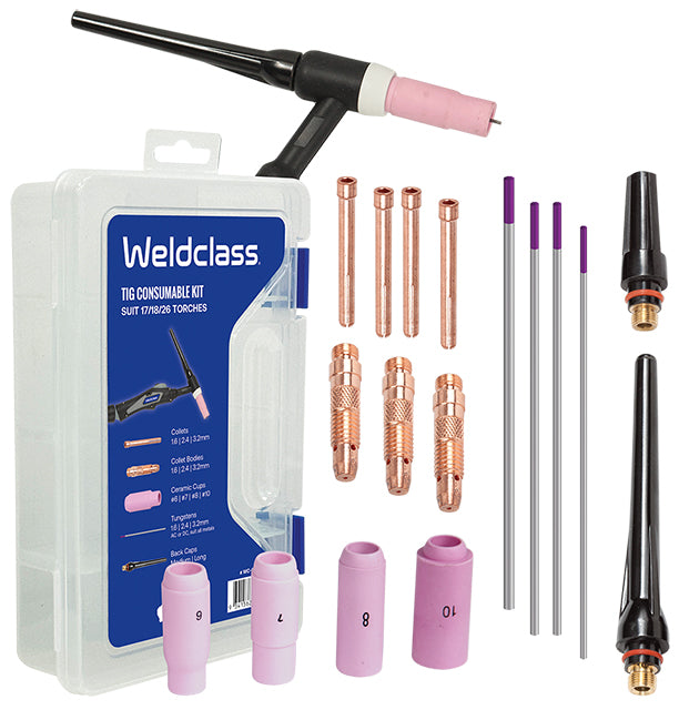 Weldclass WC-01660 TIG Parts Kit With Storage Box 17/18/26 Std
