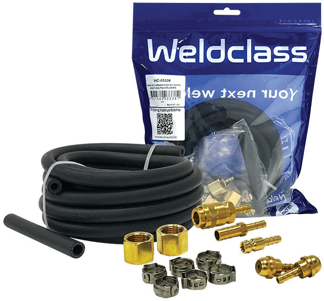 Weldclass WC-03338 Hose Kit Argon/CO2/Inert (Black) 4m + Fittings Suit most MIG/TIG Welders
