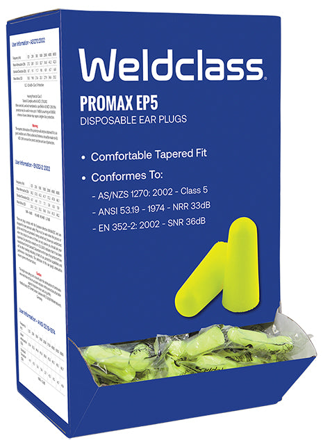Weldclass WC-05377 Ear Plugs PROMAX Ep5 (No Cord) Box 200Pr