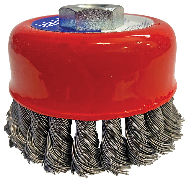 Weldclass WC-06462 Wire Brush Cup Twist-Knot 92mm Opti-5 M14x2 Mild-Steel