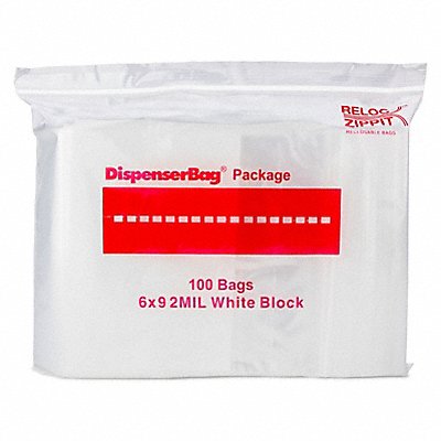 RELOC ZIPPIT WR69 Reclosable Poly Bag Zip Seal PK1000