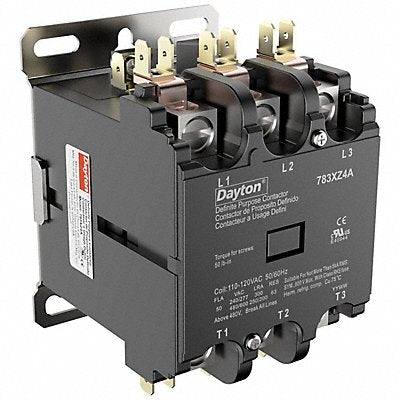 DAYTON 783XZ4 Definite Purpose Magnetic Contactor 120VAC 3P 50A