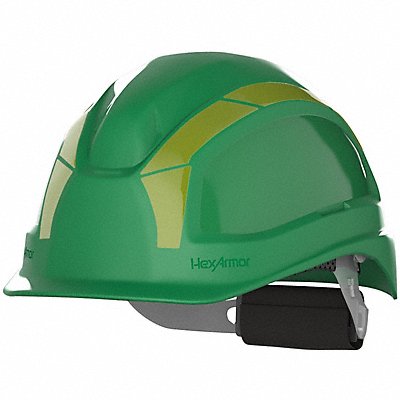 HEXARMOR 1613004Y Safety Helmet HDPE Green 6-3/8 to 8 Size