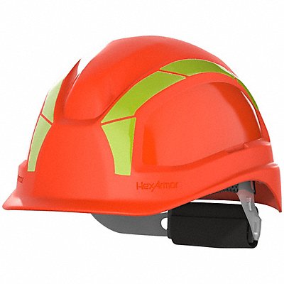 HEXARMOR 1613005Y Safety Helmet HDPE Orange 6-3/8 to 8Size
