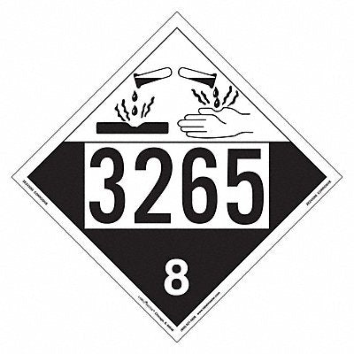 LABELMASTER ZEZ43265 DOT Container Placard Message 3265 PK25