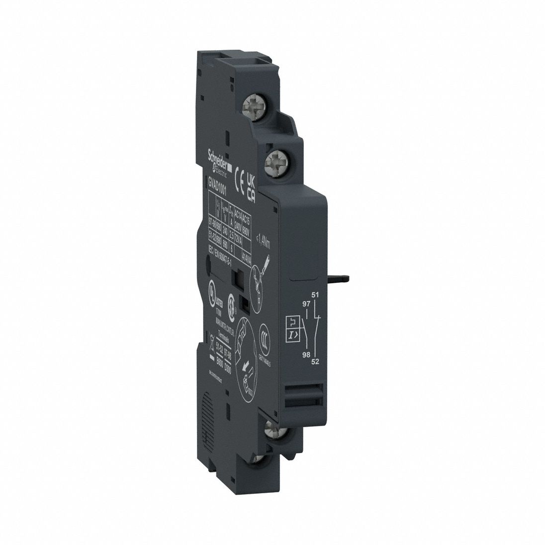 SCHNEIDER ELECTRIC GVAD1001 Manstarter Fault Signaling Contact 575Va