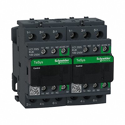 SCHNEIDER LC2D25KUE IEC Magnetic Contactor Reversing 100-250VAC/DC