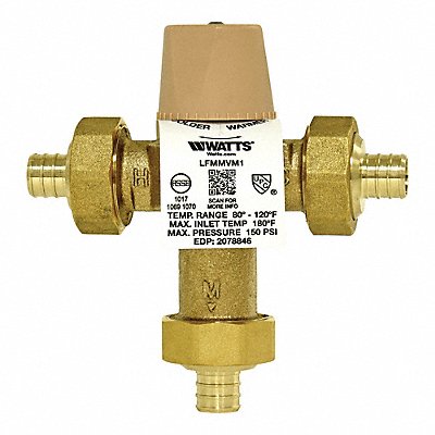 WATTS 34LFMMVPEX Mixing Valve Brass 20 gpm At 125 psi