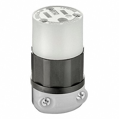 LEVITON 5269C Str Blade Connector 15A 2P 3W Ind Gr BW