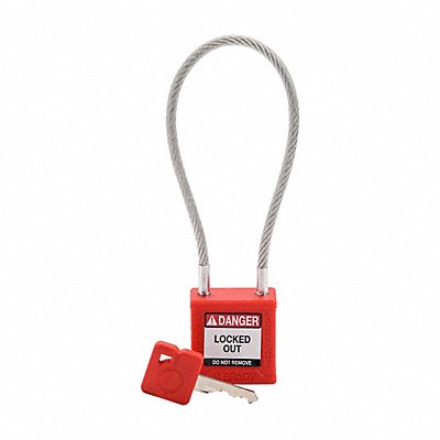 BRADY CPPLRED200CBKD Lockout Padlock Red Nylon Danger