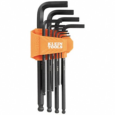 KLEIN TOOLS BLS10M Long Ball End Hex Key Set Metric 10-Piec