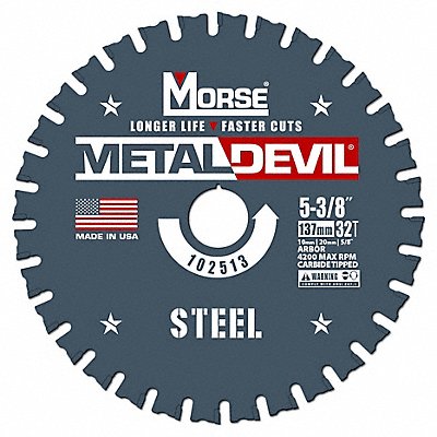 MORSE 102513WWG Carbide Circular Saw Blade Arbor 5/8