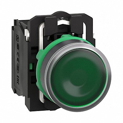 SCHNEIDER ELECTRIC XB5AW33B3 Illuminated PushButton Full Voltage Green 2NO