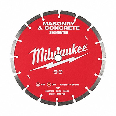 MILWAUKEE 49939312 Diamond Saw Blade Diam 12 Arbor 1