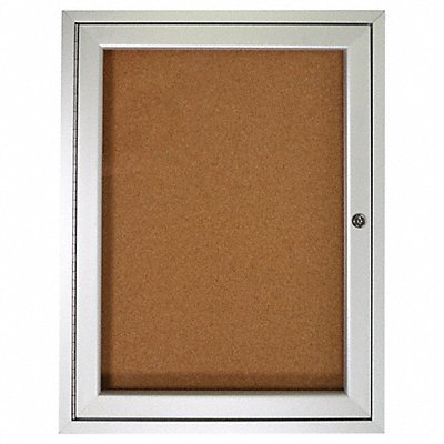 GHENT PA13636K Enclosed Bulletin Board Cork 36x36 In.