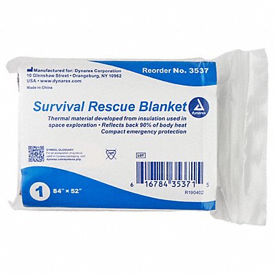 DYNAREX 3537 Survival Rescue Blnkt Slvr 84x52in PK120