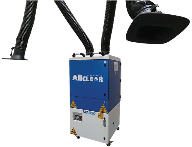 Weldclass 91350AMA3 Fume Extractor Mobile ALLCLEAR MA350 AUTO 3ph/415V Twin 3m Arms Auto-Clean - view 3