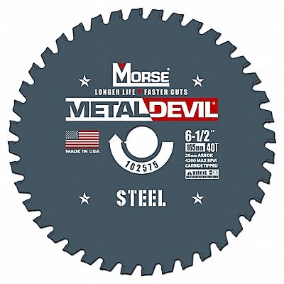 MORSE 102575WWG Carbide Circular Saw Blade Arbor 13/16
