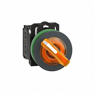SCHNEIDER ELECTRIC XB5FK125B5 Selector Switch Illuminated 2Pos 30mm Orange