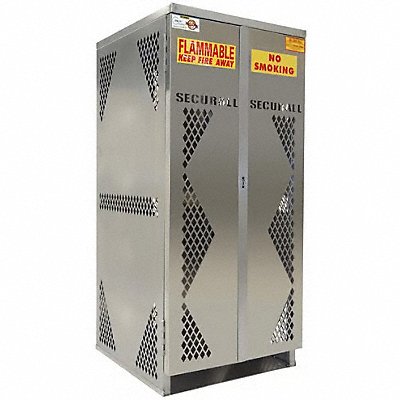 SECURALL LP8SVERTICAL Cylinder Storage Cabinet Gray Aluminum