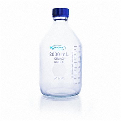 KIMBLE KC14395100 Media Bottle 100mm H Clear 56 mm Dia PK4
