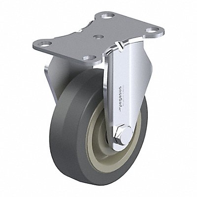 GRAINGER P12RPRP035D12 Plate Caster Rigid Rubber 4 11/16 H