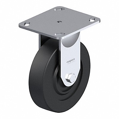 GRAINGER P12RR050BP3 Plate Caster Rigid Rubber 6 3/16 H