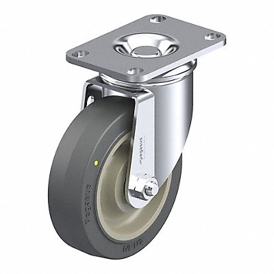 GRAINGER P12SPRP040B12EL Plate Caster Swivel Rubber 5 1/8 H