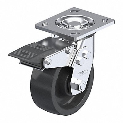 GRAINGER P21SPB050R14TB Plate Caster Swivel Polypropylene 6 1/2 H