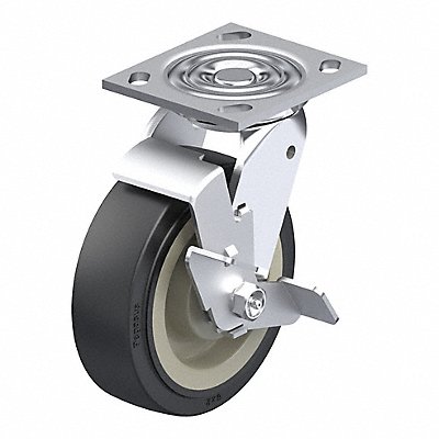 GRAINGER P21SUP080R14WB Plate Caster Swivel Polyurethane 9 1/2 H