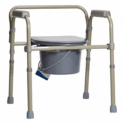 DYNAREX 10370 Commode Chair Gray 350 lb Max Weight PK4