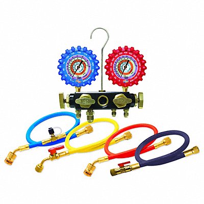 UNIWELD Q4N85SMEZ Manifold 4 Valve 5 ft EZ Turn Hose Set