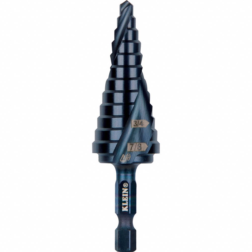 KLEIN TOOLS QRST14 Step Drill Bit Flute 3/16 to 7/8-Inch