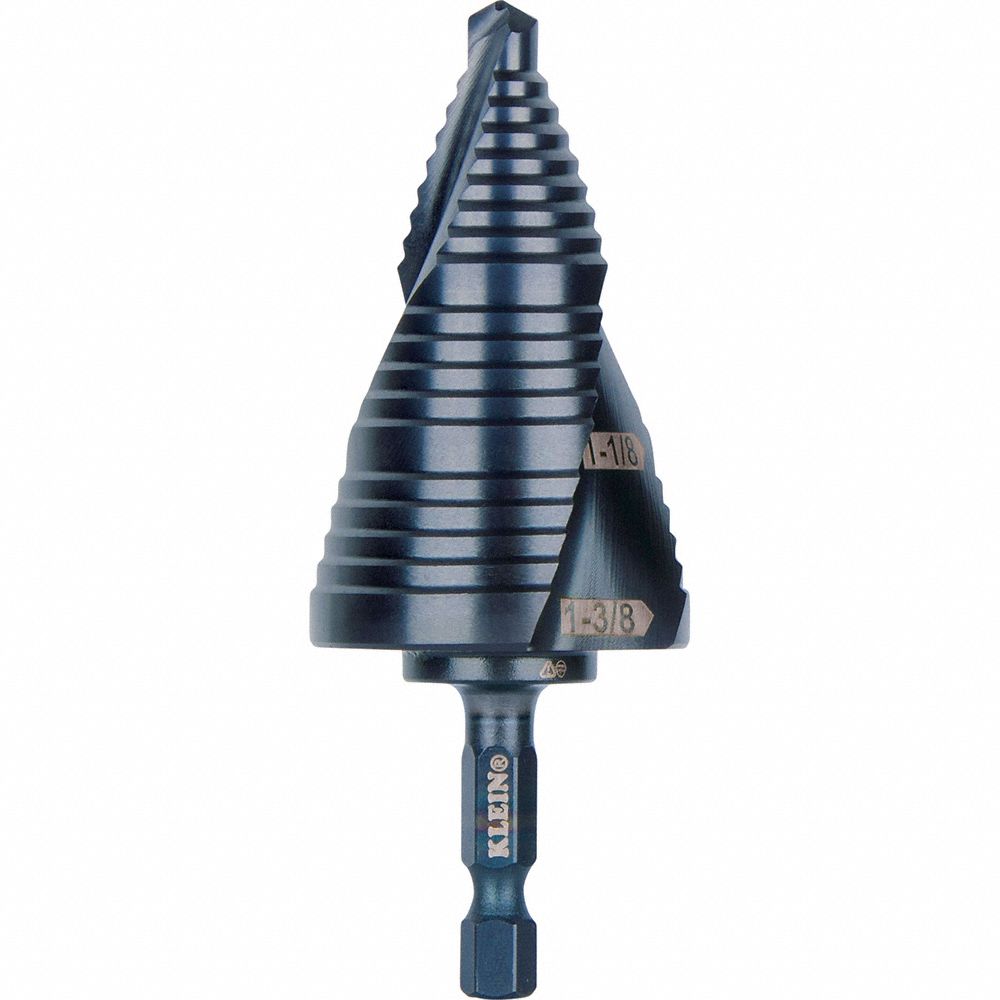KLEIN TOOLS QRST15 Step Drill Bit Flute 7/8 to 1-3/8-Inch