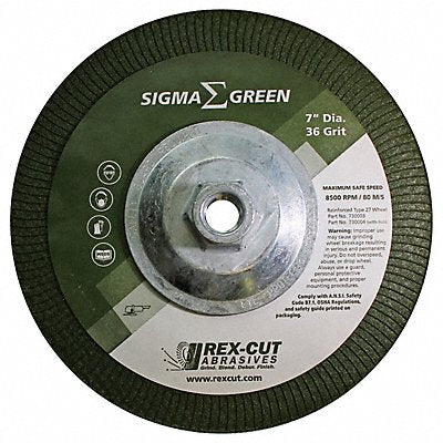 REX CUT 730004 Grinding Wheel 7 x 5/8-11 36 Grit