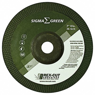 REX CUT 730003 Grinding Wheel 7 x 7/8 36 Grit