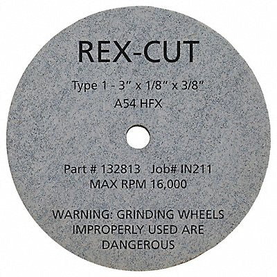 REX CUT 132813 Cut Off Wheel 3 x1/8 x3/8 12095rpm