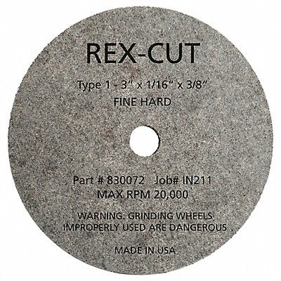 REX CUT 131233 Cut Off Wheel 3 x1/16 x3/8 18080rpm