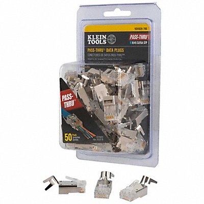 KLEIN TOOLS VDV826705 CAT6A Pass-Thru Plug STP PK50
