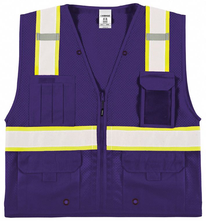 KISHIGO B1094X5X Mesh Vest Zipper Purple 4XL/5XL