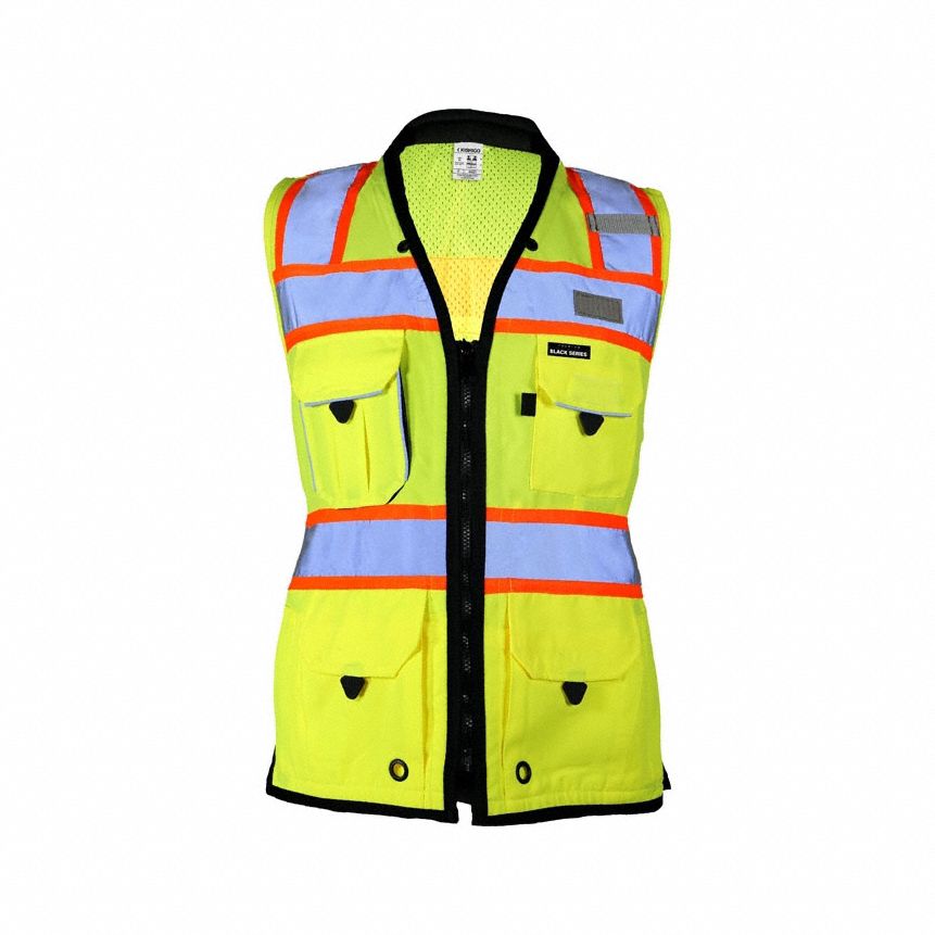 KISHIGO S5021M Surveyors Vest Zipper Lime M