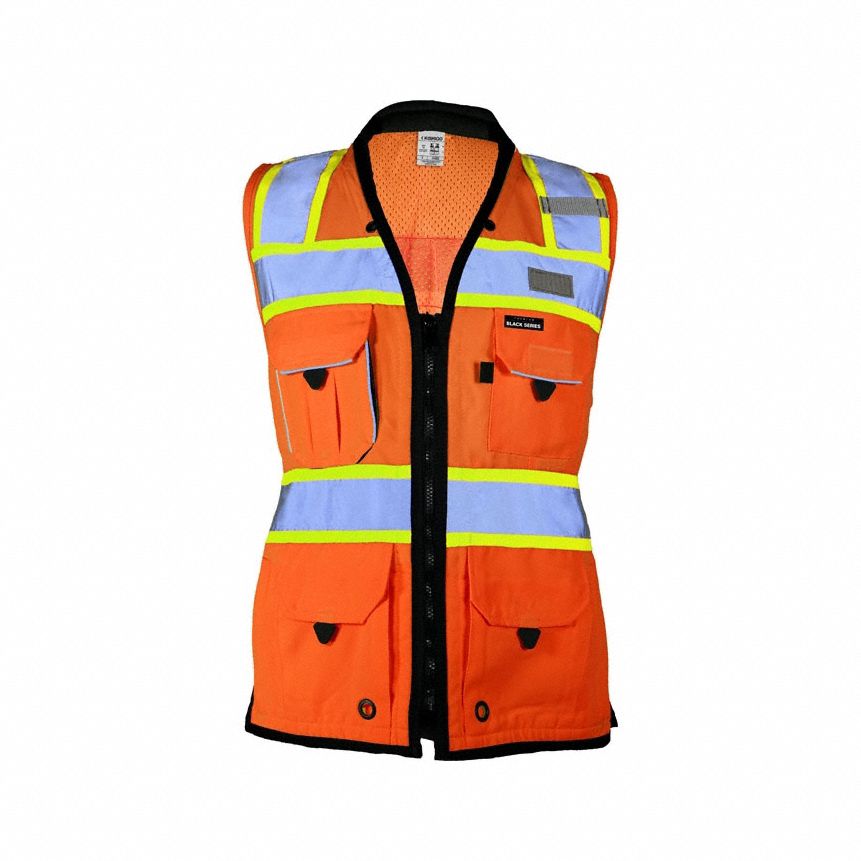 KISHIGO S5022M Surveyors Vest Zipper Orange M