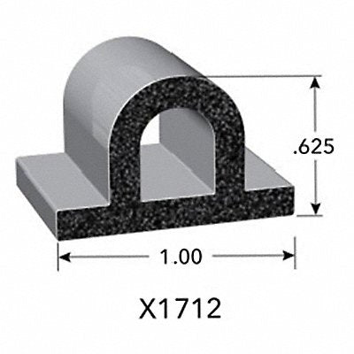 TRIM LOK INC X1712BT25 Seal EPDM Rubber Black 25 ft L