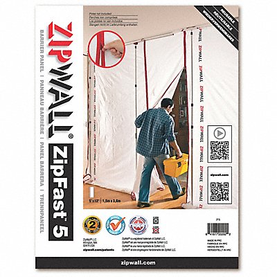 ZIPWALL ZF5 Barrier Panel 5ftLx12ftH White