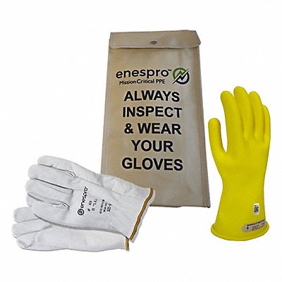 NATIONAL SAFETY APPAREL KITGC00Y10 Class 00 Glove KIT Yellow 10 Glove Size
